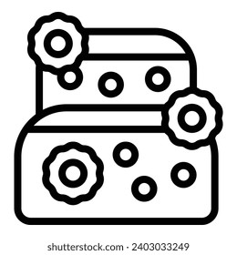 Marriage cake icon outline vector. Nuptial confectionery product. Couple ceremony dessert