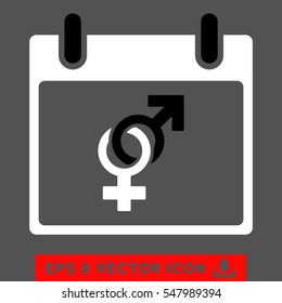 Marriage Calendar Day icon. Vector EPS illustration style is flat iconic bicolor symbol, black and white colors.