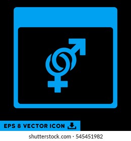 Marriage Calendar Page icon. Vector EPS illustration style is flat iconic symbol, blue color.