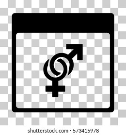 Marriage Calendar Page icon. Vector illustration style is flat iconic symbol, black color, transparent background. Designed for web and software interfaces.