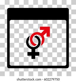 Marriage Calendar Page icon. Vector illustration style is flat iconic bicolor symbol, intensive red and black colors, transparent background. Designed for web and software interfaces.