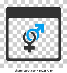Marriage Calendar Page icon. Vector illustration style is flat iconic bicolor symbol, blue and gray colors, transparent background. Designed for web and software interfaces.