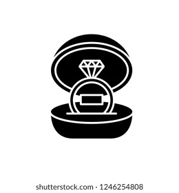 Marriage ceremony black icon, vector sign on isolated background. Marriage ceremony concept symbol, illustration 