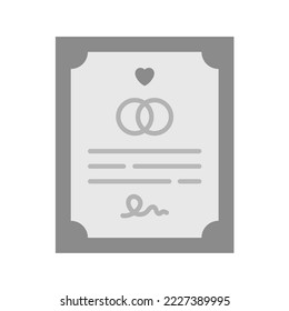 Marriage Certificate icon vector image. Can also be used for Physical Fitness. Suitable for mobile apps, web apps and print media.