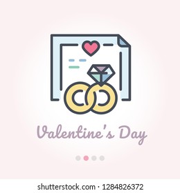 marriage certificate vector icon