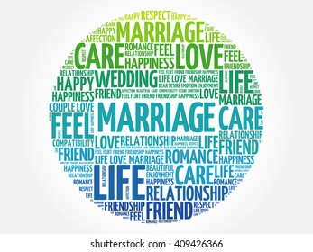 Marriage circle word cloud collage concept