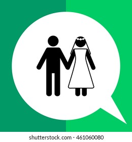 Marriage Concept Icon with Man and Woman