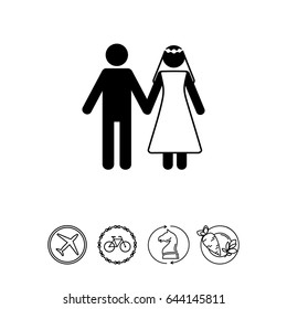 Marriage Concept Icon with Man and Woman