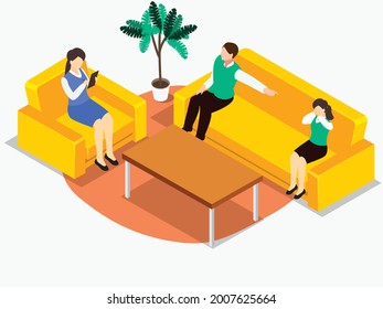 Marriage consultation isometric 3d vector concept for banner, website, illustration, landing page, flyer, etc.