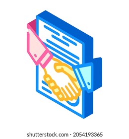 marriage contract and divorce isometric icon vector. marriage contract and divorce sign. isolated symbol illustration