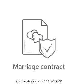 Marriage contract icon. Simple element illustration. Marriage contract symbol design from Insurance collection set. Can be used for web and mobile on white background