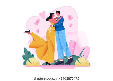 Marriage Couple Wedding Character Illustration