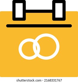 Fecha del matrimonio, ilustración, vector sobre fondo blanco.