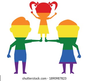 marriage and daughter LGBT flag. gay, lesbian, bisexual and transgender icon vector