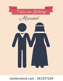 marriage design  over stripes background vector illustration 