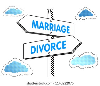 Marriage divorce direction signpost