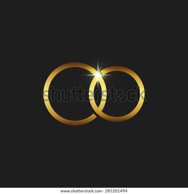 Marriage Gold Rings Logo Wedding Invitations Stock Vector Royalty