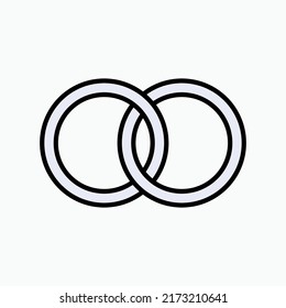 Marriage Icon Connect Two Rings Symbol Stock Vector (Royalty Free ...