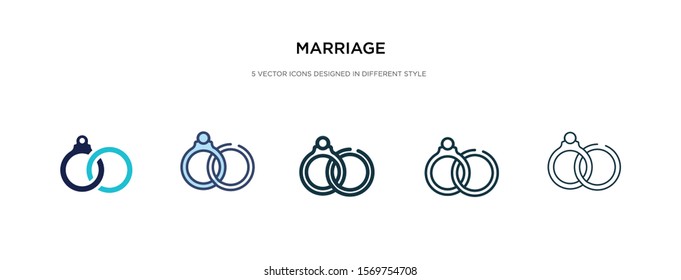 marriage icon in different style vector illustration. two colored and black marriage vector icons designed in filled, outline, line and stroke style can be used for web, mobile, ui