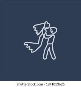 Marriage icon. Marriage linear design concept from Wedding and love collection. Simple element vector illustration on dark blue background.
