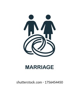 Marriage icon. Simple element from psychology collection. Creative Marriage icon for web design, templates, infographics and more