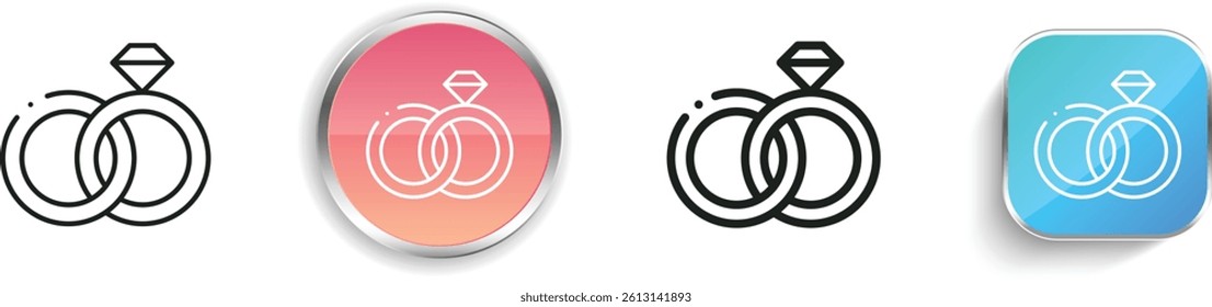 marriage icon. Thin Linear, Regular and Button Style Design Isolated On White Background