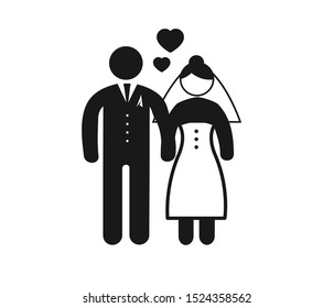 Marriage icon or wedding vector isolate 