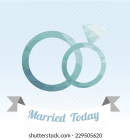 marriage illustration over color background