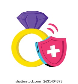Ícone de estilo Vetor de seguros de casamento. Arquivo Eps 10