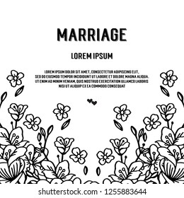 Marriage invitation card with floral hand draw vector art