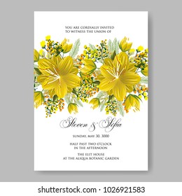 Marriage invitation card with pink flowers Wedding floral vector template