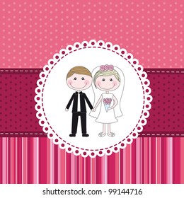 Marriage Invitation Over Pink Cute Background Stock Vector (Royalty ...