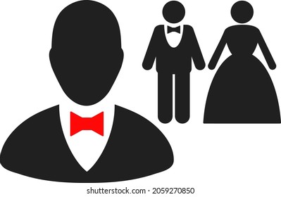 Marriage Officiant vector illustration. A flat illustration design of Marriage Officiant icon on a white background.