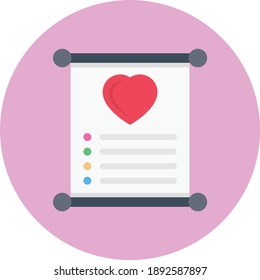 marriage paper vector flat colour icon