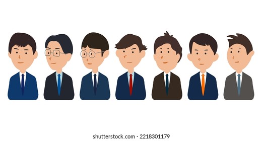 Marriage party, mens group in suits in city, vector illustration icon material