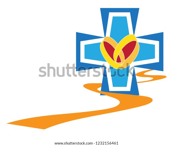 Marriage Preparation Course Christian Symbol Path Stock Vector