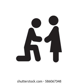 marriage proposal icon illustration isolated vector sign symbol