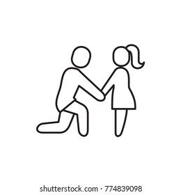 marriage proposal icon illustration isolated vector sign symbol