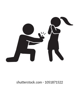 Marriage Proposal Icon. Vector.