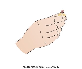 marriage proposal with ring in hand, isolated