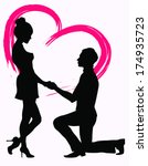 marriage proposal. Vector