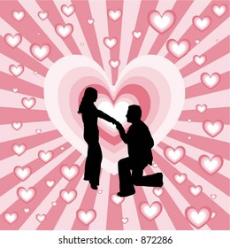 Marriage proposal - vector