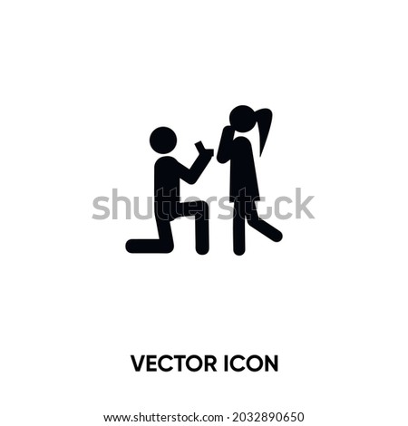 Marriage proposal vector icon. Modern, simple flat vector illustration for website or mobile app.Marriage symbol, logo illustration. Pixel perfect vector graphics	