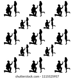 Marriage proposal white background