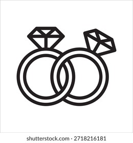 marriage ring simple line icon