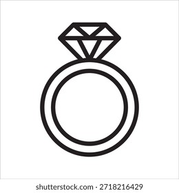 marriage ring simple line icon