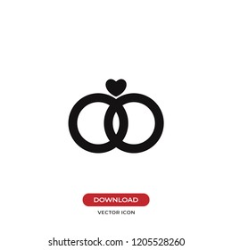 Marriage rings vector icon