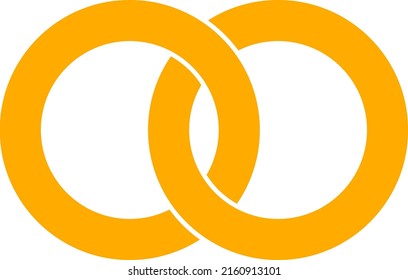 Marriage rings vector illustration. Flat illustration iconic design of marriage rings, isolated on a white background.