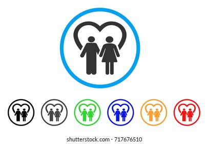 Marriage rounded icon. Style is a flat marriage gray symbol inside light blue circle with black, gray, green, blue, red, orange variants. Vector designed for web and software interfaces.