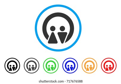 Marriage rounded icon. Style is a flat marriage grey symbol inside light blue circle with black, gray, green, blue, red, orange color versions. Vector designed for web and software interfaces.